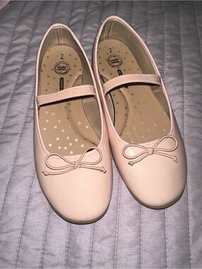 wonder nation Light Pink Girls' Mary Jane Flats with Bow